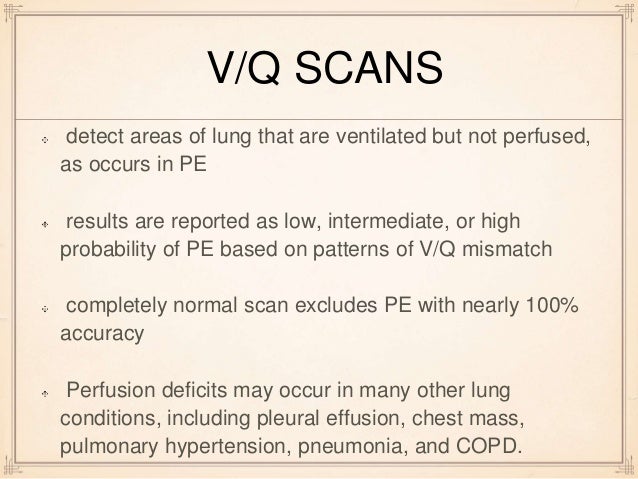 Pulmonary embolism investigations