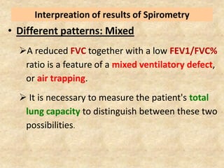 Spirometry Obstructive Pattern Fvc Pulmonary function testing (spirometry ) | PDF