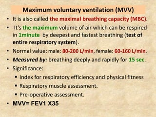 Pulmonary function testing (spirometry ) 