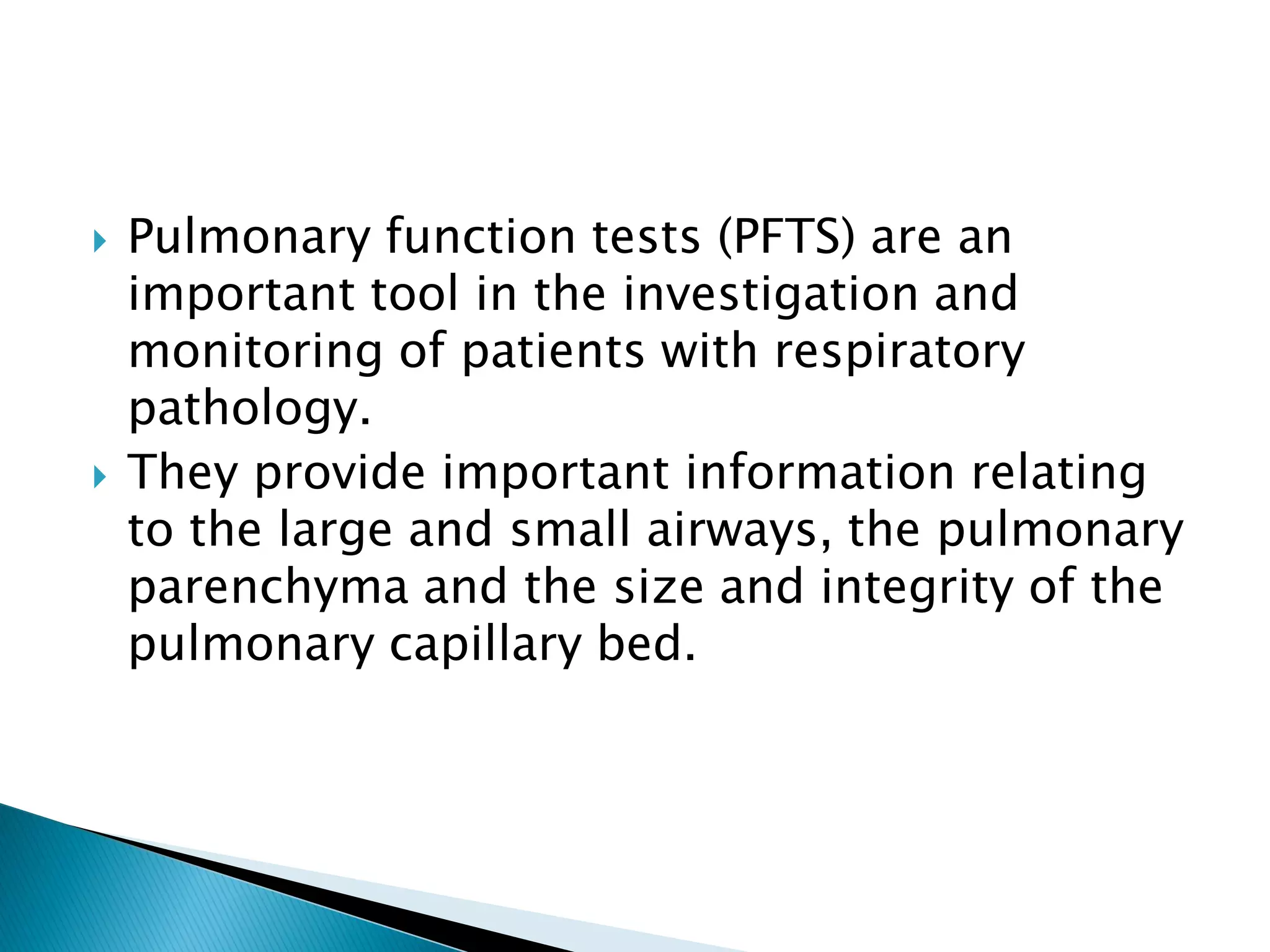Pulmonary function tests | PPT