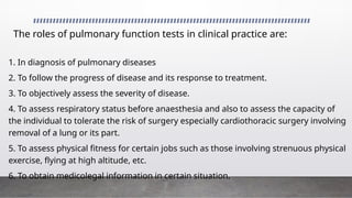Pulmonary function tests.pptx........... | PPTX
