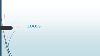 LOOPS
 