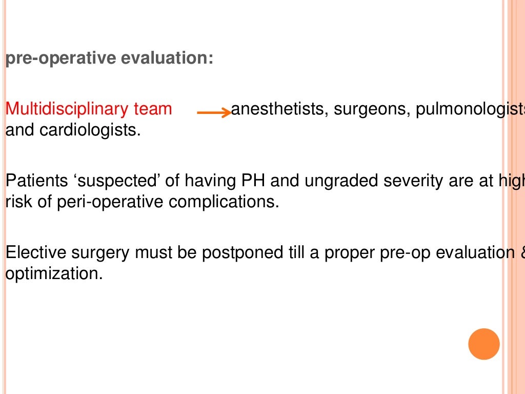 Pulmonary hypertension and anesthesia