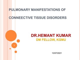 Pulmonary manifestations of collagen vascular diseases | PPTX