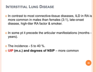 Pulmonary manifestations of collagen vascular diseases | PPTX