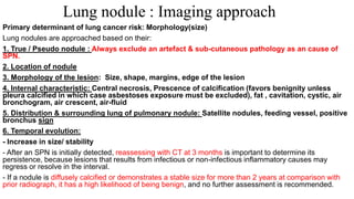Approach to imaging of Solitary pulmonary nodule .pptx