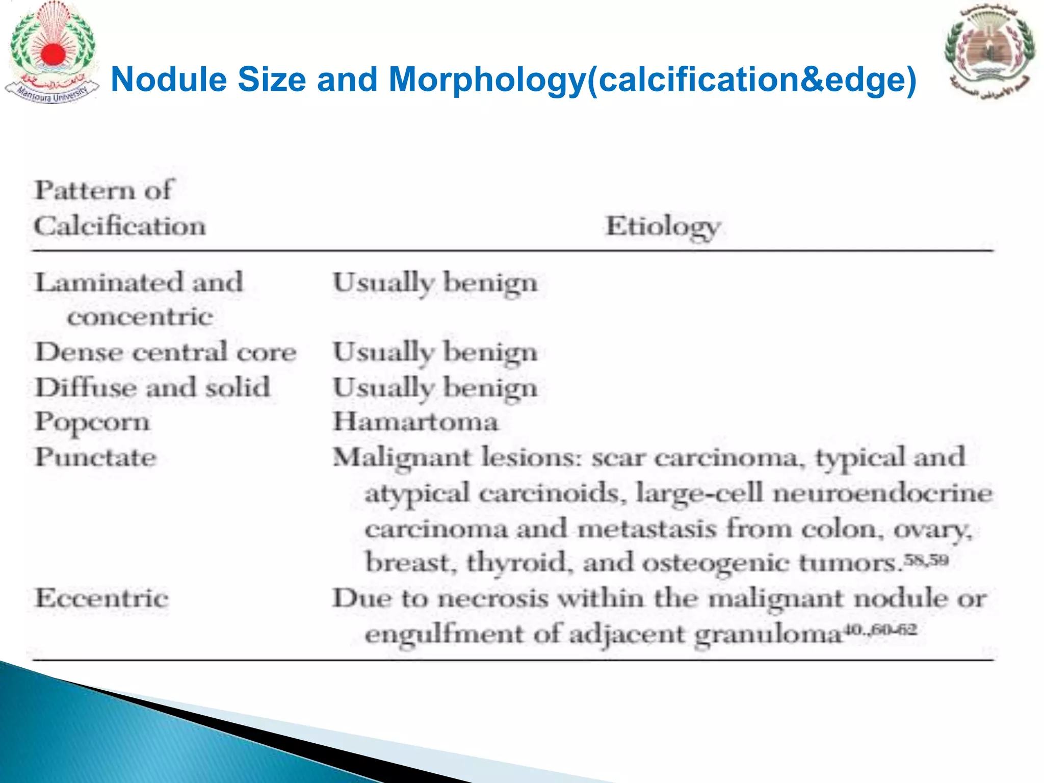 Nodule Size and Morphology(calcification&edge)
 