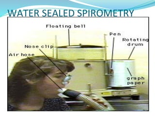 WATER SEALED SPIROMETRY
 
