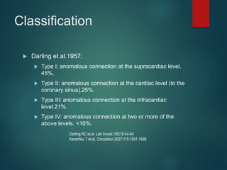 Darling Classification PULMONARY VENOUS ANOMALIES by Dr reyaz fayaz | PPTX