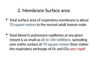 Membrane Area Comprehensive Overview of the Respiratory Membrane and Pulmonary Fluid ...