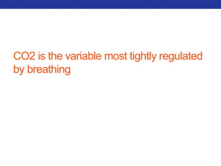 CO2 is the variable most tightly regulated 
by breathing 
 