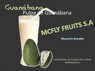 Pulpa de Guanábana MCFLY FRUITS S.A Mauricio Amador UNIVERSIDAD AUTONOMA DEL CARIBE BARRANQUILLA 