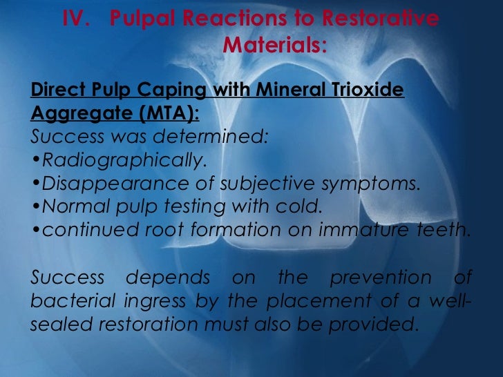 Pulpal Reactions To Caries And Dental Procedures