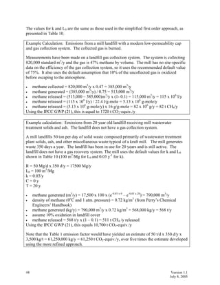 CALCULATION TOOLS FOR ESTIMATING GREENHOUSE GAS EMISSIONS FROM PULP AND ...