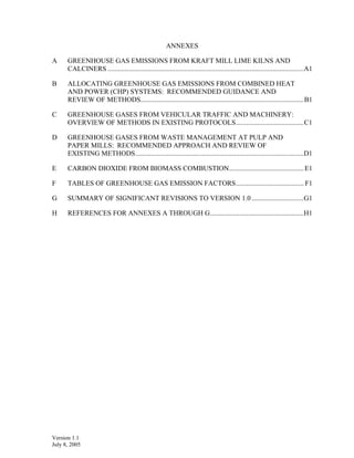 CALCULATION TOOLS FOR ESTIMATING GREENHOUSE GAS EMISSIONS FROM PULP AND ...