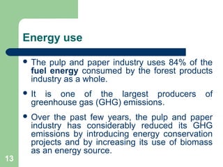 Pulp Energy Pulp and Paper industry | PPT