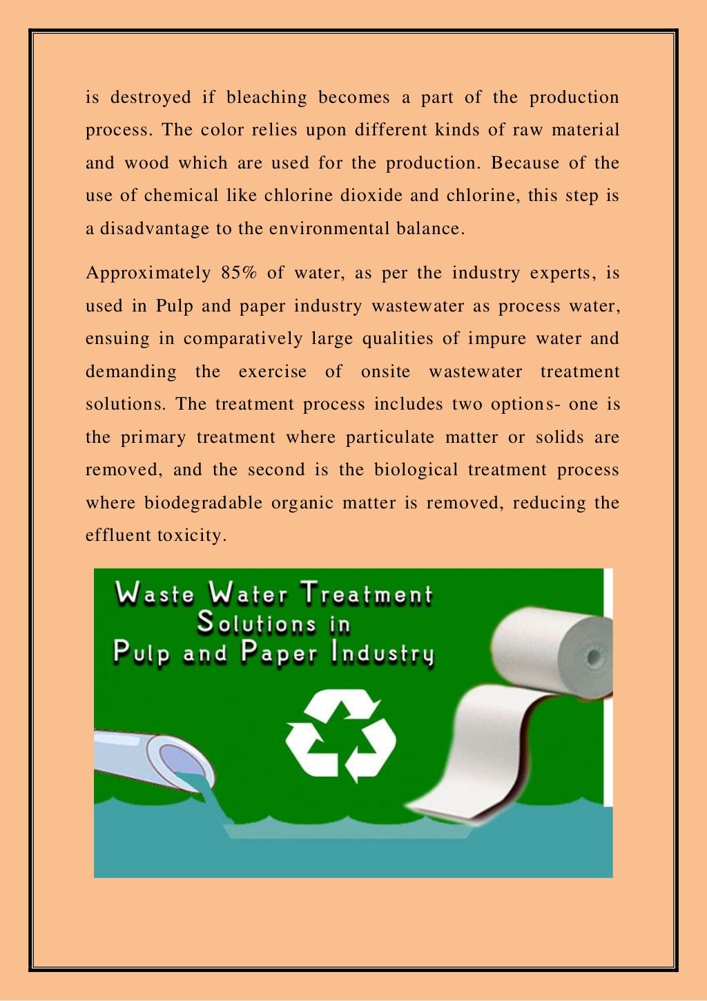 Pulp and paper industry wastewater treatment