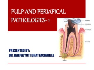 PULP AND PERIAPICAL
PATHOLOGIES- 1
PRESENTED BY:
DR. KALPAJYOTI BHATTACHARJEE
 