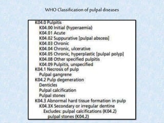 WHO Classificationof pulpal diseases
 