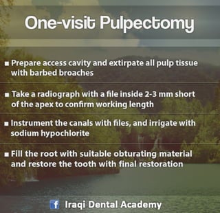 Pulpuctomy Pulpectomy Procedure Explained in brief | PDF