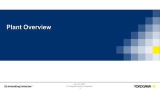 | July 30, 2020 |
© Yokogawa Electric Corporation
3
Plant Overview
 