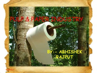 PULP & PAPER INDUSTRY

BY:- ABHISHEK
RAJPUT
19/03/2012

1

 