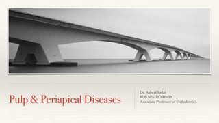 Pulp & Periapical Diseases
Dr. Ashraf Refai
BDS MSc DD HMD
Associate Professor of Endodontics 
 