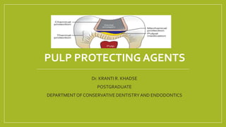 PULP PROTECTING AGENTS
Dr. KRANTI R. KHADSE
POSTGRADUATE
DEPARTMENTOF CONSERVATIVE DENTISTRYAND ENDODONTICS
 