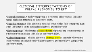 Dental Pulp Vitality Tests - Materials and Techniques | PPTX