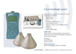 Pulsar Instruments - Occupational Noise Measurement | PDF