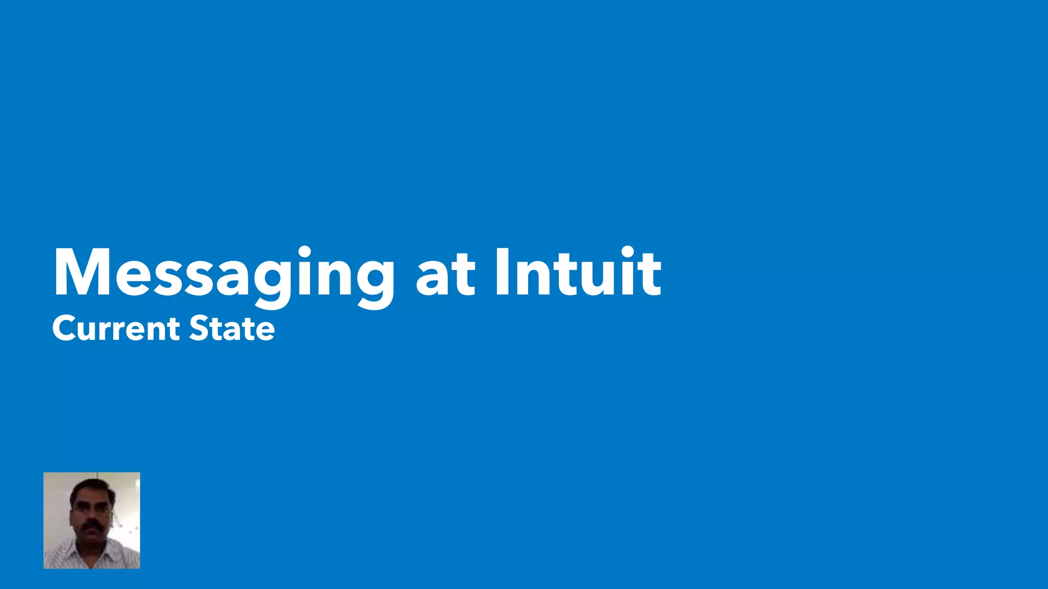 Messaging at Intuit
Current State
 
