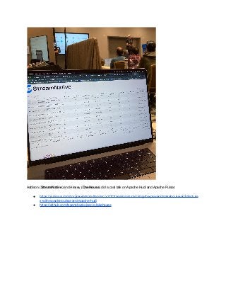 Addison (StreamNative) and Alexey (OneHouse) did a cool talk on Apache Hudi and Apache Pulsar.
● https://pulsar-summit.org/event/san-francisco-2022/sessions/unlocking-the-power-of-lakehouse-architecture
s-with-apache-pulsar-and-apache-hudi
● https://github.com/tspannhw/pulsar-io-lakehouse
 