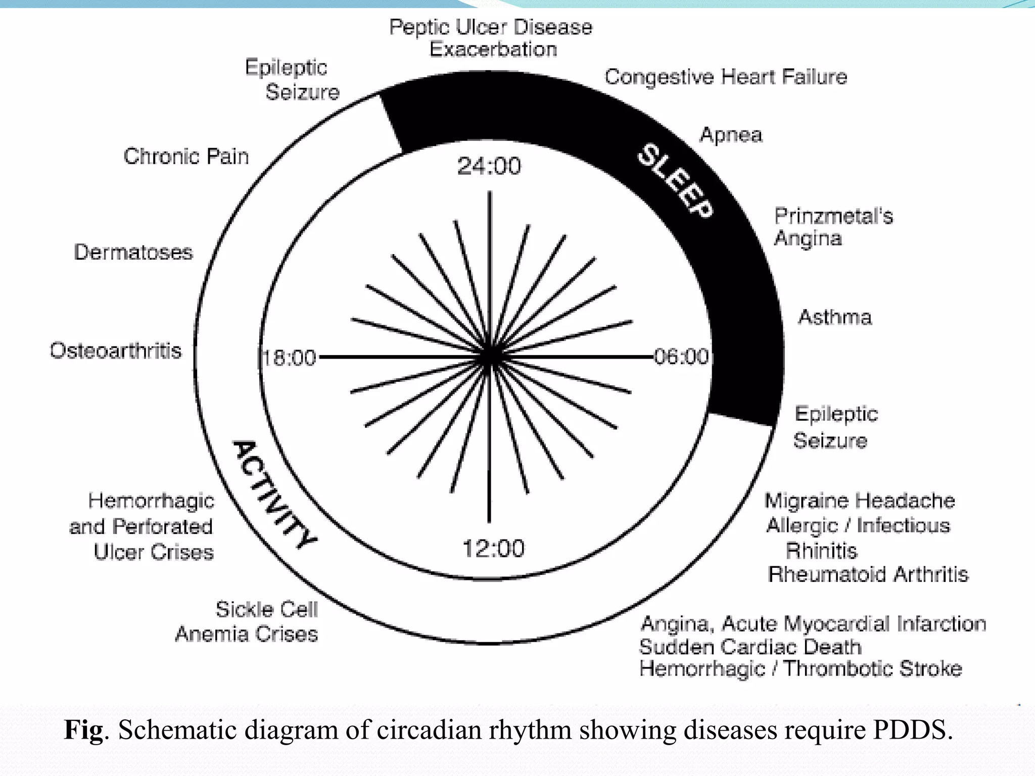 lion
Fig. Schematic diagram of circadian rhythm showing diseases require PDDS.
 