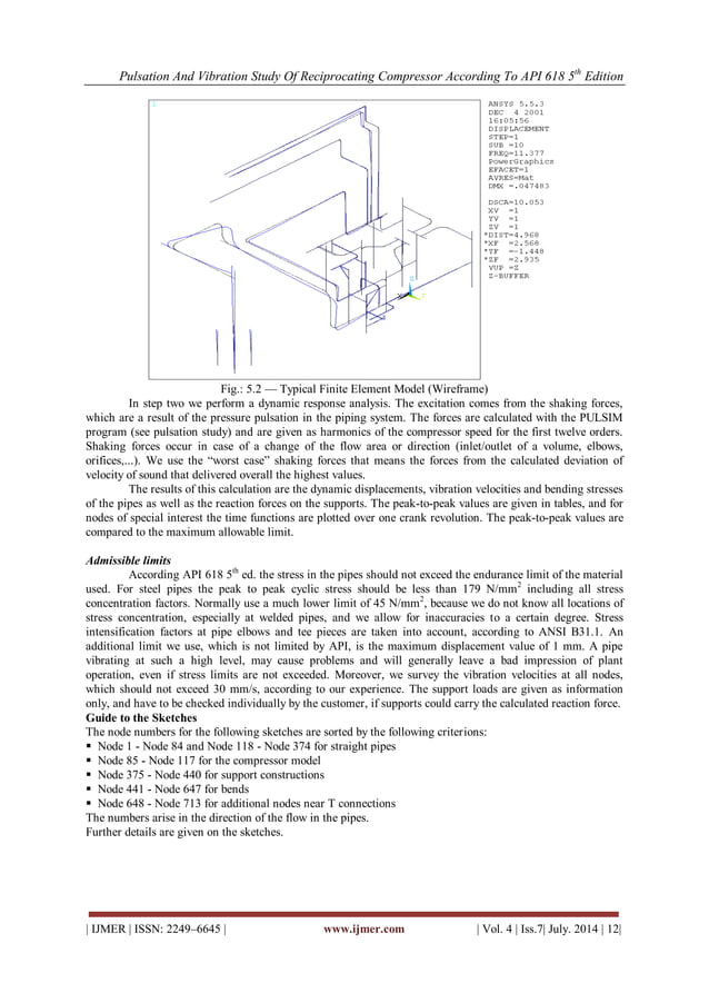 Pulsation and vibration study of reciprocating compressor according to ...