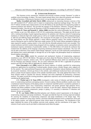 Pulsation and vibration study of reciprocating compressor according to ...