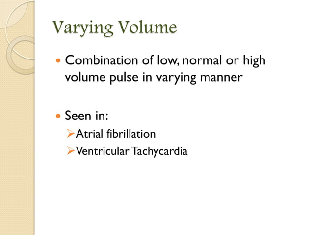 Pulse Abnormal Findings