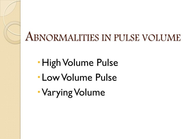 Pulse Abnormal Findings