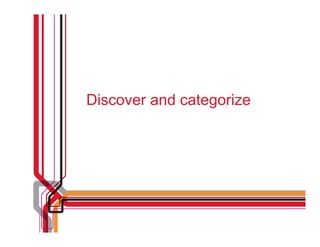 Discover and categorize
 