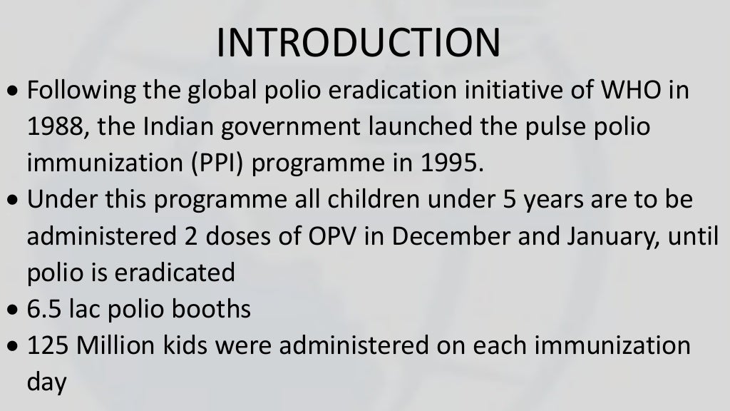 Pulse polio immunization campaign