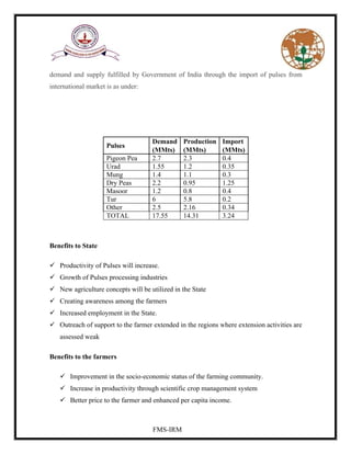 Enhancing Productivity and Production of Pulses in the State of ...