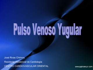 José Rivas Chirinos Residente Asistencial de Cardiología CENTRO CARDIOVASCULAR ORIENTAL Pulso Venoso Yugular 