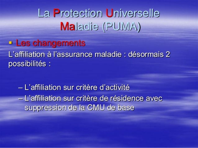 puma protection maladie puma protection maladie
