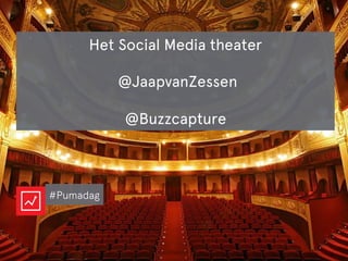 Het Social Media theater

@JaapvanZessen

@Buzzcapture
#Pumadag
 