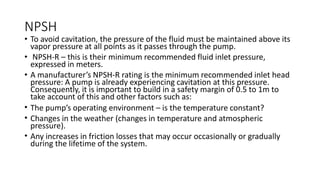 Nsph R Pumps and its operation characteristic and performance | PPTX