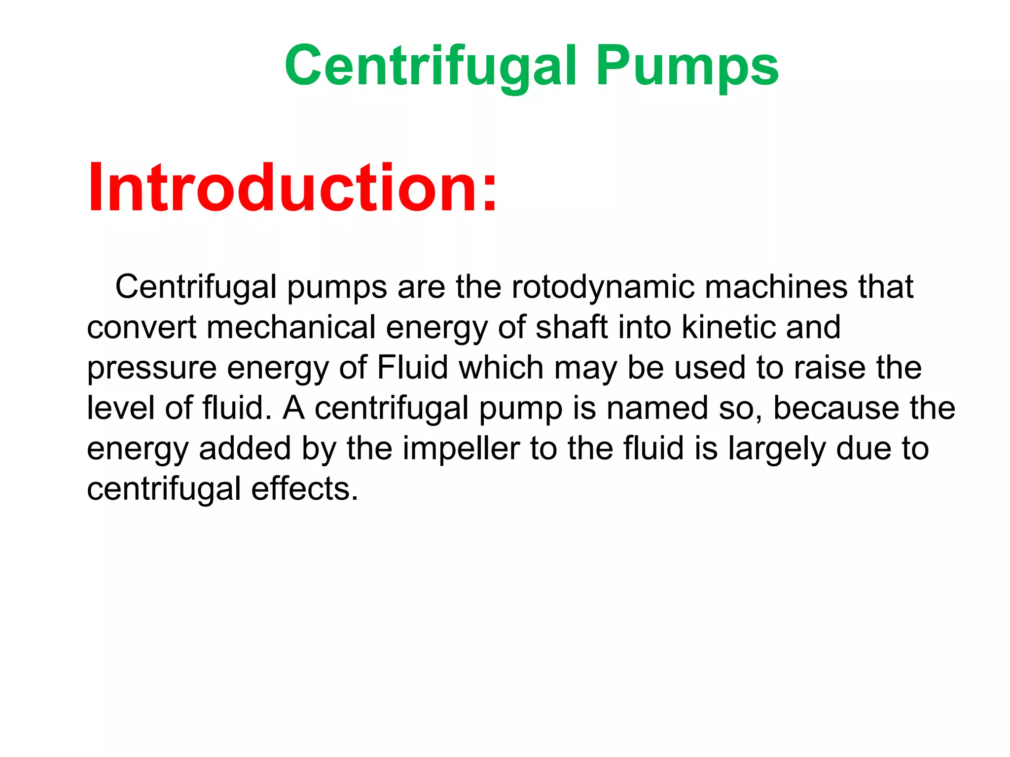 Basics Fundamentals and working Principle of Centrifugal Pump. PPT