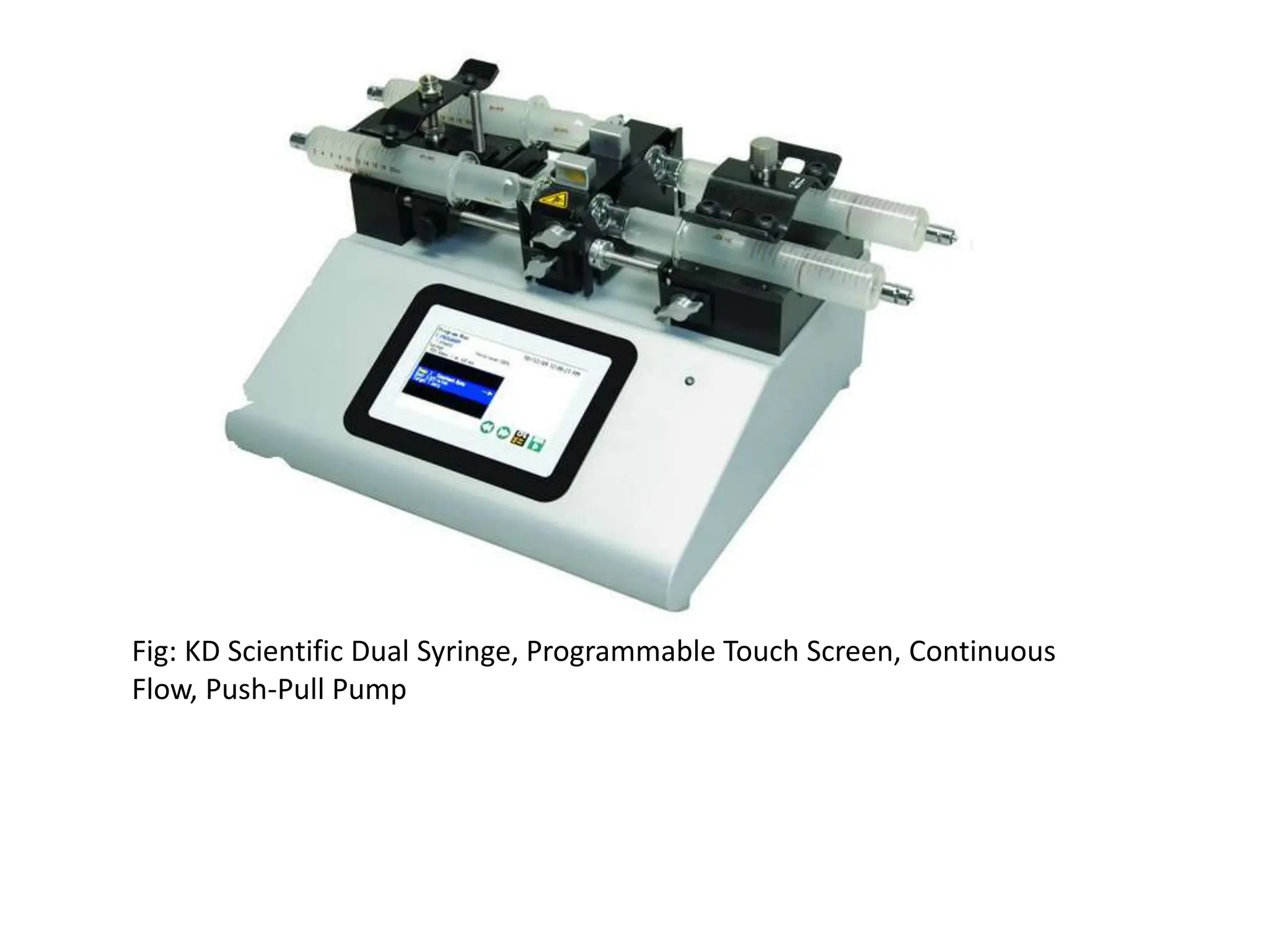 Fig: KD Scientific Dual Syringe, Programmable Touch Screen, Continuous
Flow, Push-Pull Pump
 