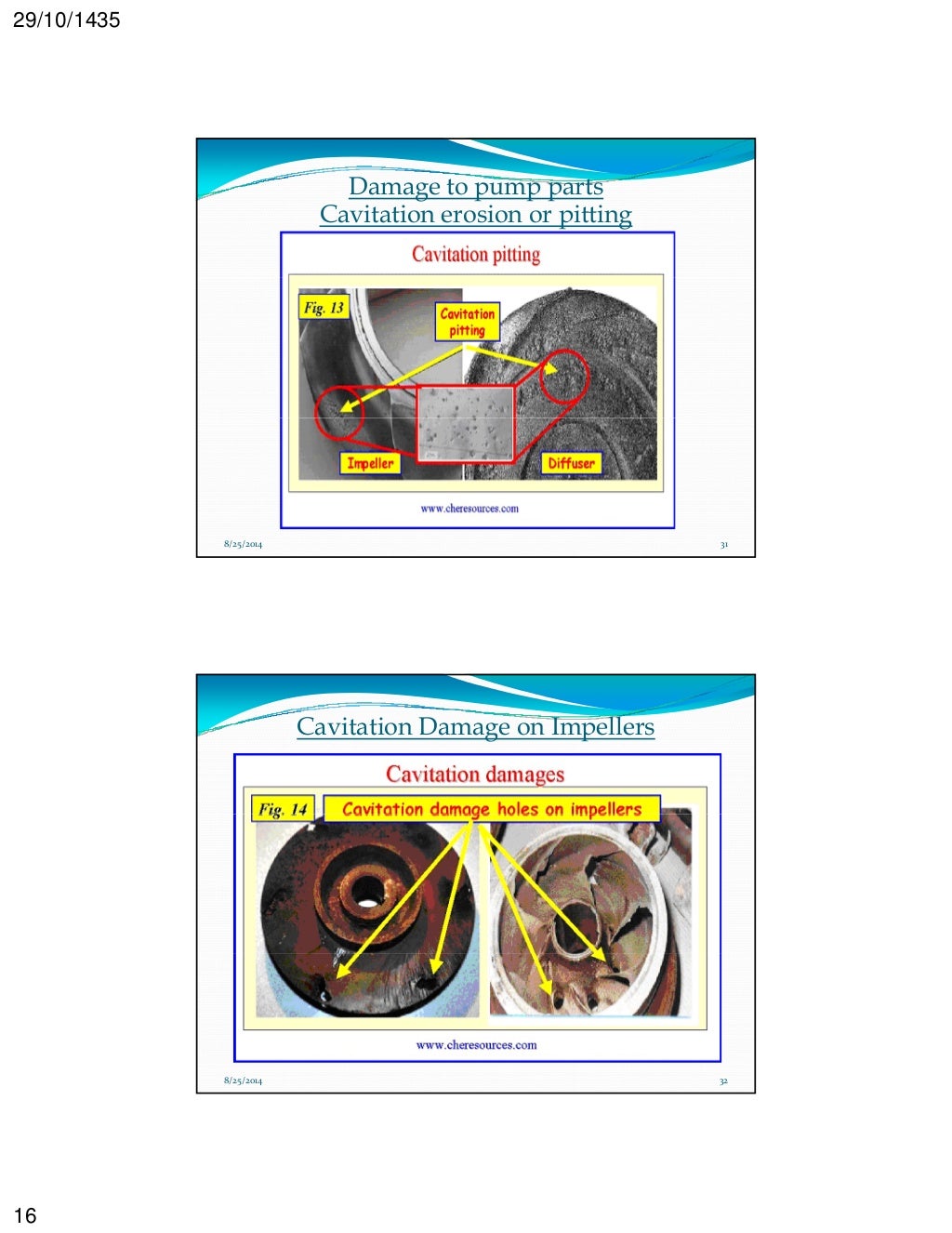 Pump cavitation