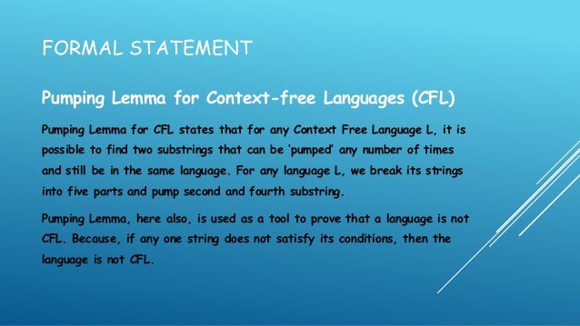 Pumping Lemma For Cfl