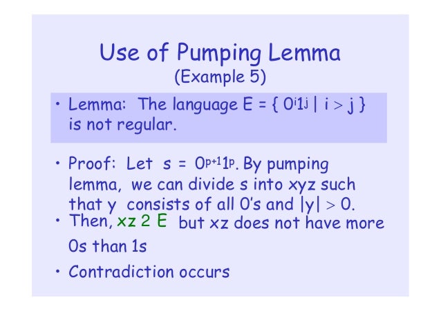 Pumping lemma for regular set h1