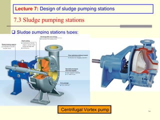 Dr. Fahid Rabah , PE frabah@iugaza.edu ١٥
Lecture 7: Design of sludge pumping stations
7.3 Sludge pumping stations
 Sludge pumping stations types:
Centrifugal Vortex pump
 